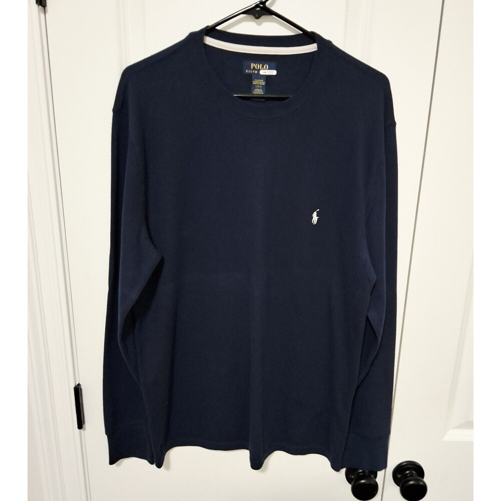 Polo Ralph Lauren Men’s Long Sleeve Thermal Navy Blue Size Large New w/o Tags